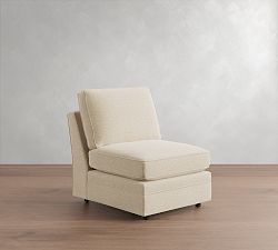 Open Box: Pearce Square Arm Sectional Armless Chair - Performance Boucle Oatmeal, Espresso