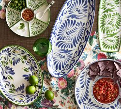 Puebla Porcelain Slim Oval Serving Platter