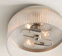 Cooper Ribbed Glass Flush Mount (14")