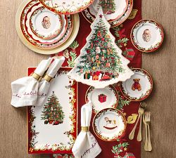 Nostalgic Christmas Icon Stoneware Appetizer Plates - Mixed Set of 4