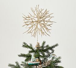 German Glass Glitter Coral Tree Topper