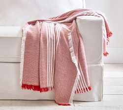 Clover Striped Fringe Throw