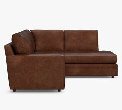 Pearce Square Arm Leather Return Bumper Sectional (112")