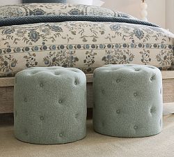 Tufted Upholstered Accent Stool (19.75")