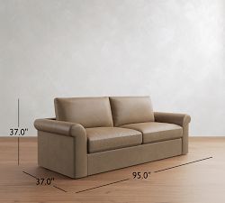 Westwood Roll Arm Leather Sleeper Sofa  (64"&ndash;95")