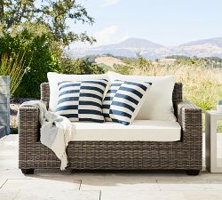 Torrey Wicker Square Arm Outdoor Loveseat (62")