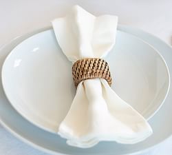 Tava Handwoven Rattan Napkin Rings - Set of 6