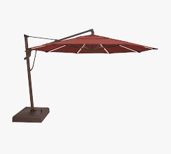 Carmela Round LED Metal Cantilever Umbrella (13')