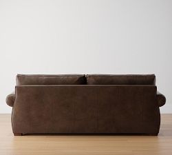 Pearce Roll Arm Leather Sofa (73"&ndash;99")