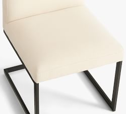 Classic Upholstered Metal Cantilever Dining Chair