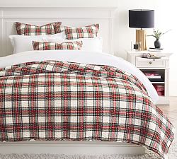 Pick-Stitch Stewart Plaid Cotton Linen Quilt