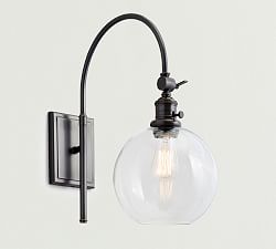 Glass Globe Arc Sconce (18'')