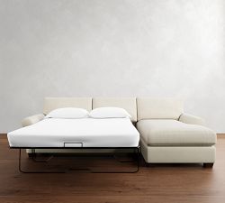 PB Comfort Modern Roll Arm Chaise Sleeper Sectional (112")