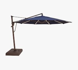 Carmela Round LED Metal Cantilever Umbrella (13')