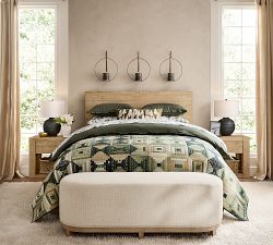 Jake Upholstered Wood Base Bench (32"-56")