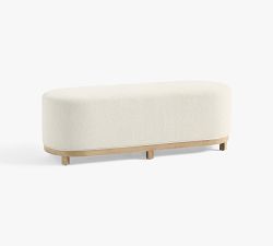 Jake Upholstered Wood Base Bench (32"-56")