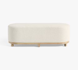 Jake Upholstered Wood Base Bench (32"-56")
