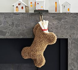 Cozy Teddy Faux Fur Bone Pet Stocking
