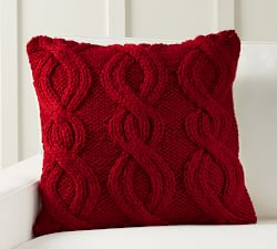 Alpine Handknit Cable Sherpa Back Pillow Cover