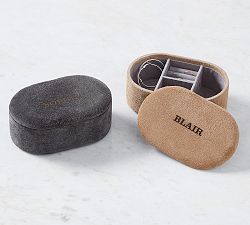 Avalon Oval Suede Jewelry Box