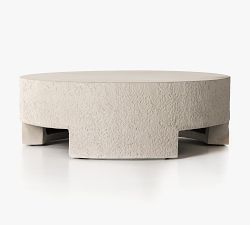 Bolinas Modern Concrete Round Outdoor Coffee Table (48")