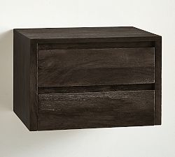 Open Box: Cayman Wall Cabinet, 2 Drawer Cabinet (18") - Warm Black
