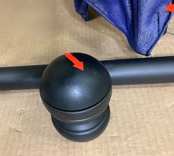 Open Box: 10' Rectangular Outdoor Umbrella with Aluminum Tilt Pole - Sunbrella Cobalt, Black