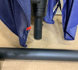 Open Box: 10' Rectangular Outdoor Umbrella with Aluminum Tilt Pole - Sunbrella Cobalt, Black