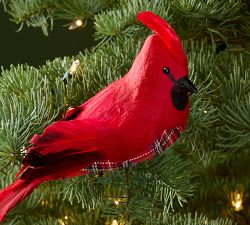 Feathered Cardinal Ornament