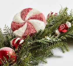 Faux Lit Peppermint Pine Garland