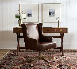 Thatcher Leather Swivel Desk Chair