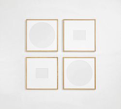 Open Box: Wood Gallery Frame (25" Sq, 8"x10" &amp; 20" Round Opening) - Natural