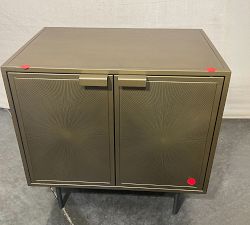 Open Box: Argonaut Metal Cabinet Nightstand (25") - Antique Brass, Gunmetal