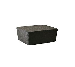 Open Box: Felted Sculpted Lidded Bins, Medium (15"W x 12"D x 6"H), Set of 3 - Charcoal
