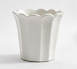Open Box: Fluted Tulip Cachepot, Medium (10"D x 9"H) - White