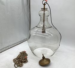 Open Box: Flynn Recycled Glass Pendant, Large (17"Diam) - Tumbled Brass