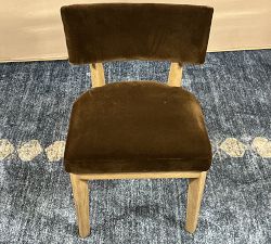 Open Box: Jasmine Upholstered Dining Chair - Faux Mohair Velvet Espresso, Seadrift Legs
