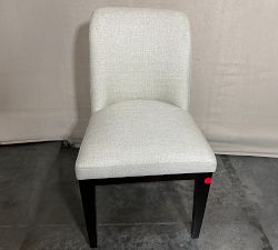 Open Box: Layton Upholstered Dining Chair - Basketweave Slub Oatmeal, Mahogany