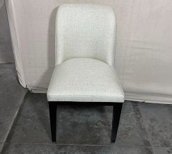 Open Box: Layton Upholstered Dining Chair - Basketweave Slub Oatmeal, Mahogany