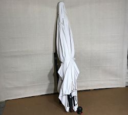 Open Box: Rectangular Metal Umbrella (10") - Sunbrella® Natural Canopy, Black Tilt Pole