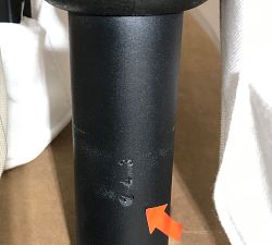 Open Box: Rectangular Metal Umbrella (10") - Sunbrella® Natural Canopy, Black Tilt Pole