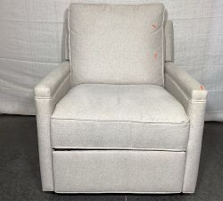 Open Box: Tyler Square Arm Swivel Glider Manual Recliner without Nailheads - Performance Heathered Basketweave Oatmeal