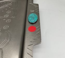 Open Box: Western Silver &amp; Turquoise Handled Tray (22'W x 15.25"D)