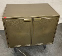 Open Box: Argonaut Metal Cabinet Nightstand (25") - Antique Brass, Gunmetal
