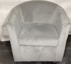 Open Box: Hyde Swivel Armchair - Performance Everydayvelvet Carbon Gray