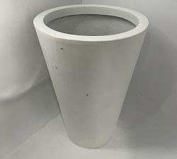 Open Box: Mission Round Handmade Outdoor Planter, Large (18.5"Diam x 26"H) - White