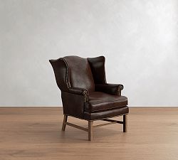 Open Box: Thatcher Leather Chair - Heritage Cocoa, Brindle Legs