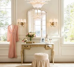 Palmette Glass Leaf Two Tier Chandelier (30")