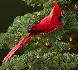 Feathered Cardinal Ornament
