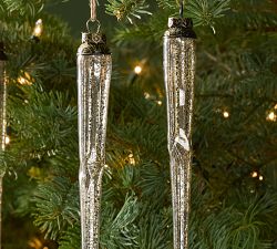 Mercury Glass Icicle Ornament - Set of 4